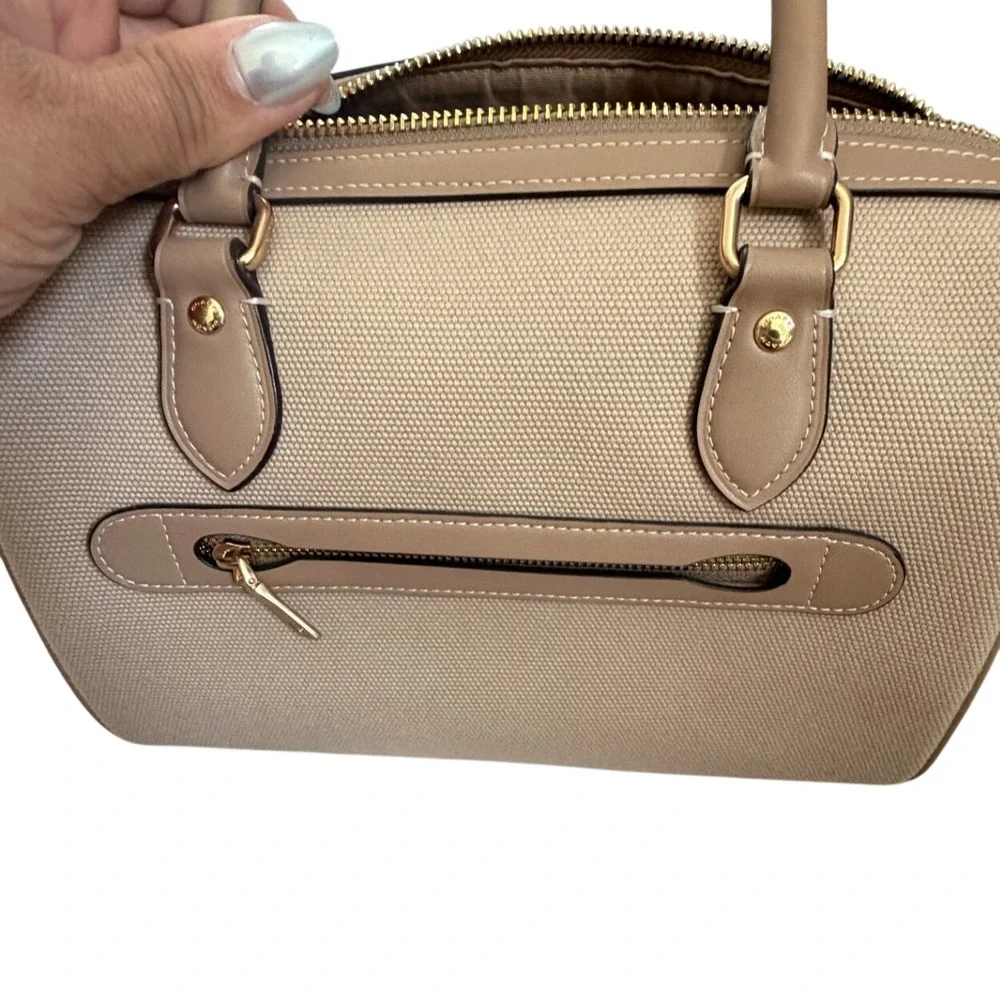 Coach Rowan Colorblock Satchel Canvas Leather Womens Crossbody Bag CAK58